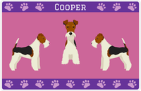 Thumbnail for Personalized Dogs Placemat III - Fox Terrier - Purple Background -  View