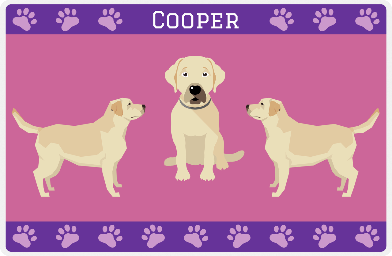 Personalized Dogs Placemat III - Labrador - Purple Background -  View