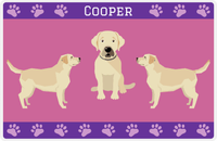 Thumbnail for Personalized Dogs Placemat III - Labrador - Purple Background -  View