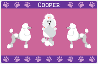 Thumbnail for Personalized Dogs Placemat III - Poodle - Purple Background -  View