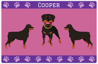 Thumbnail for Personalized Dogs Placemat III - Rottweiler - Purple Background -  View
