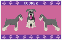 Thumbnail for Personalized Dogs Placemat III - Schnauzer - Purple Background -  View