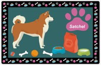 Thumbnail for Personalized Dogs Placemat IV - Akita Inu - Dark Teal Background -  View