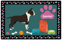 Thumbnail for Personalized Dogs Placemat IV - American Staffordshire Terrier - Dark Teal Background -  View