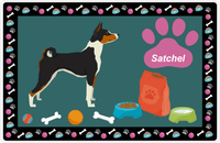 Thumbnail for Personalized Dogs Placemat IV - Basenji - Dark Teal Background -  View