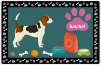 Thumbnail for Personalized Dogs Placemat IV - Beagle - Dark Teal Background -  View