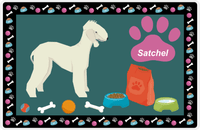 Thumbnail for Personalized Dogs Placemat IV - Bedlington Terrier - Dark Teal Background -  View