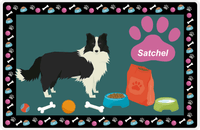 Thumbnail for Personalized Dogs Placemat IV - Border Collie - Dark Teal Background -  View