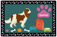 Thumbnail for Personalized Dogs Placemat IV - Cavalier King Charles - Dark Teal Background -  View