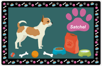 Thumbnail for Personalized Dogs Placemat IV - Chihuahua - Dark Teal Background -  View