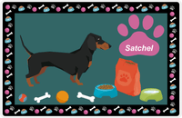 Thumbnail for Personalized Dogs Placemat IV - Dachshund - Dark Teal Background -  View