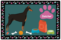 Thumbnail for Personalized Dogs Placemat IV - Doberman - Dark Teal Background -  View