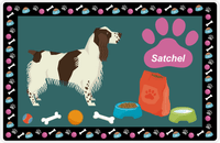 Thumbnail for Personalized Dogs Placemat IV - English Springer Spaniel - Dark Teal Background -  View