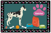 Thumbnail for Personalized Dogs Placemat IV - Great Dane - Dark Teal Background -  View