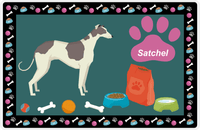 Thumbnail for Personalized Dogs Placemat IV - Greyhound - Dark Teal Background -  View