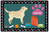 Thumbnail for Personalized Dogs Placemat IV - Labrador Retriever - Dark Teal Background -  View