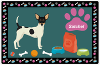 Thumbnail for Personalized Dogs Placemat IV - Toy Fox Terrier - Dark Teal Background -  View