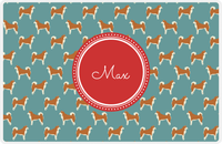 Thumbnail for Personalized Dogs Placemat IX - Teal Background - Akita Inu -  View