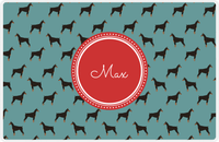 Thumbnail for Personalized Dogs Placemat IX - Teal Background - Doberman -  View
