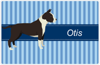Thumbnail for Personalized Dogs Placemat X - Blue Stripes - American Staffordshire Terrier -  View