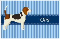 Thumbnail for Personalized Dogs Placemat X - Blue Stripes - Beagle -  View