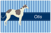 Thumbnail for Personalized Dogs Placemat X - Blue Stripes - Greyhound -  View