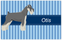 Thumbnail for Personalized Dogs Placemat X - Blue Stripes - Schnauzer -  View