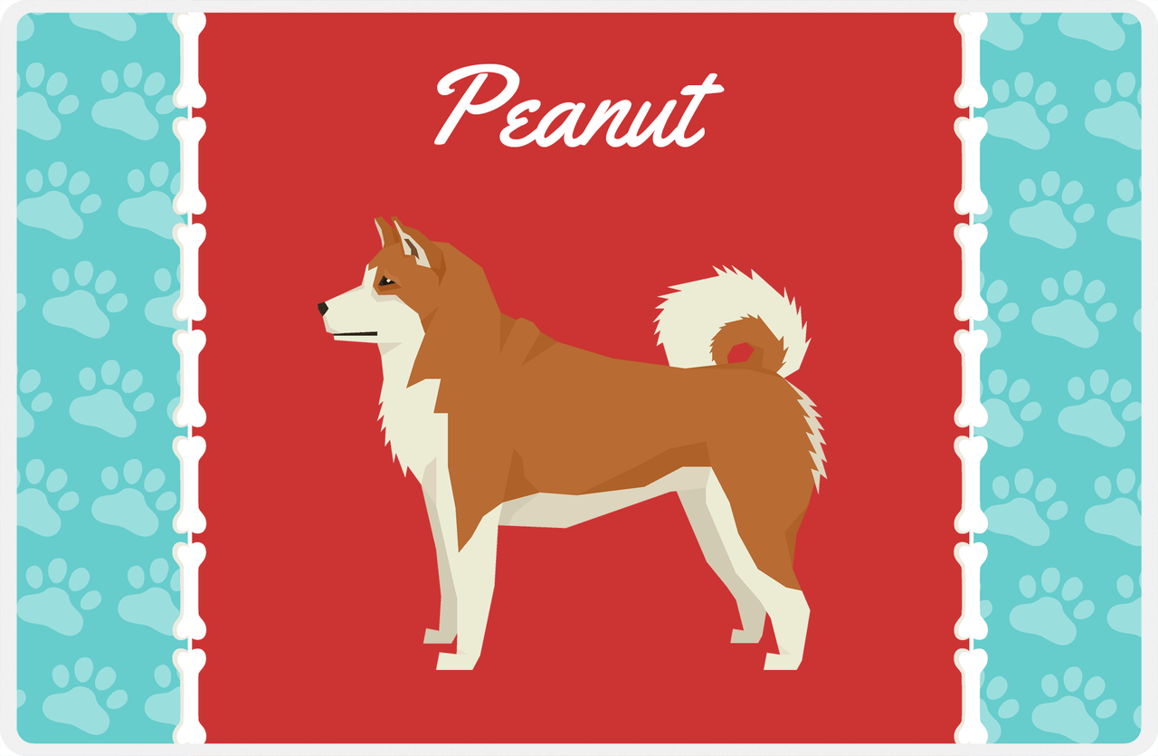 Personalized Dogs Placemat XI - Paw Borders - Akita Inu -  View