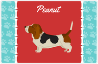 Thumbnail for Personalized Dogs Placemat XI - Paw Borders - Basset Hound -  View