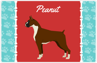 Thumbnail for Personalized Dogs Placemat XI - Paw Borders - Boxer -  View
