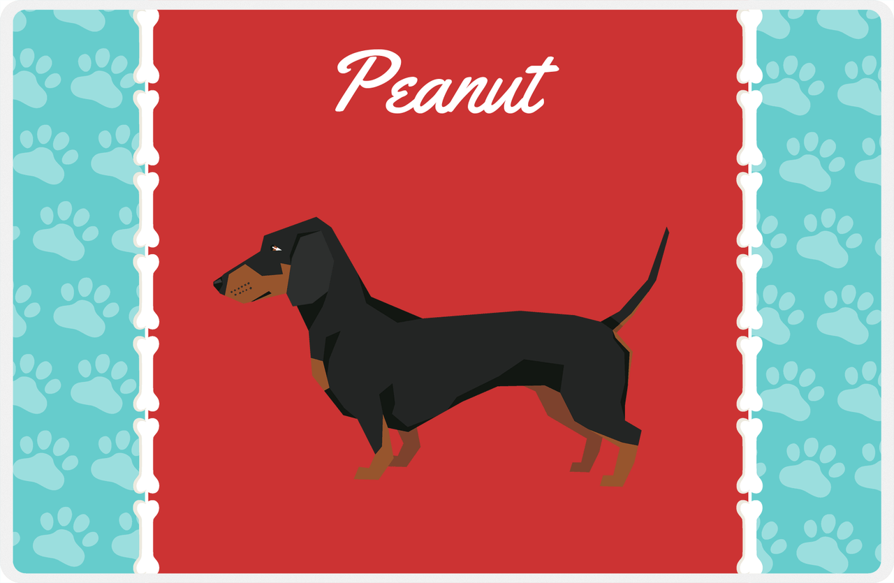 Personalized Dogs Placemat XI - Paw Borders - Dachshund -  View