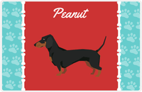 Thumbnail for Personalized Dogs Placemat XI - Paw Borders - Dachshund -  View