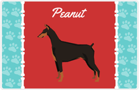 Thumbnail for Personalized Dogs Placemat XI - Paw Borders - Doberman -  View