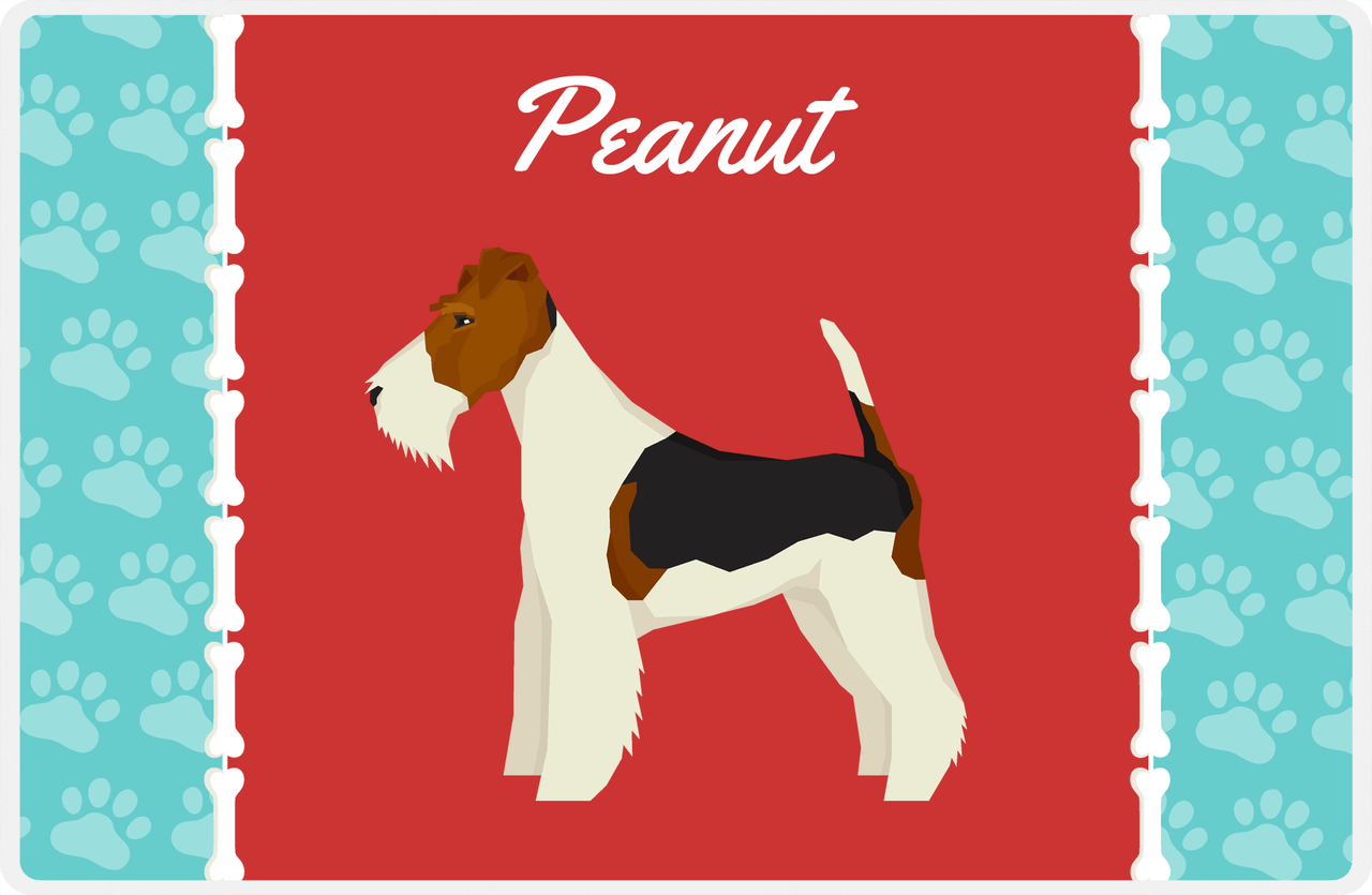 Personalized Dogs Placemat XI - Paw Borders - Fox Terrier -  View