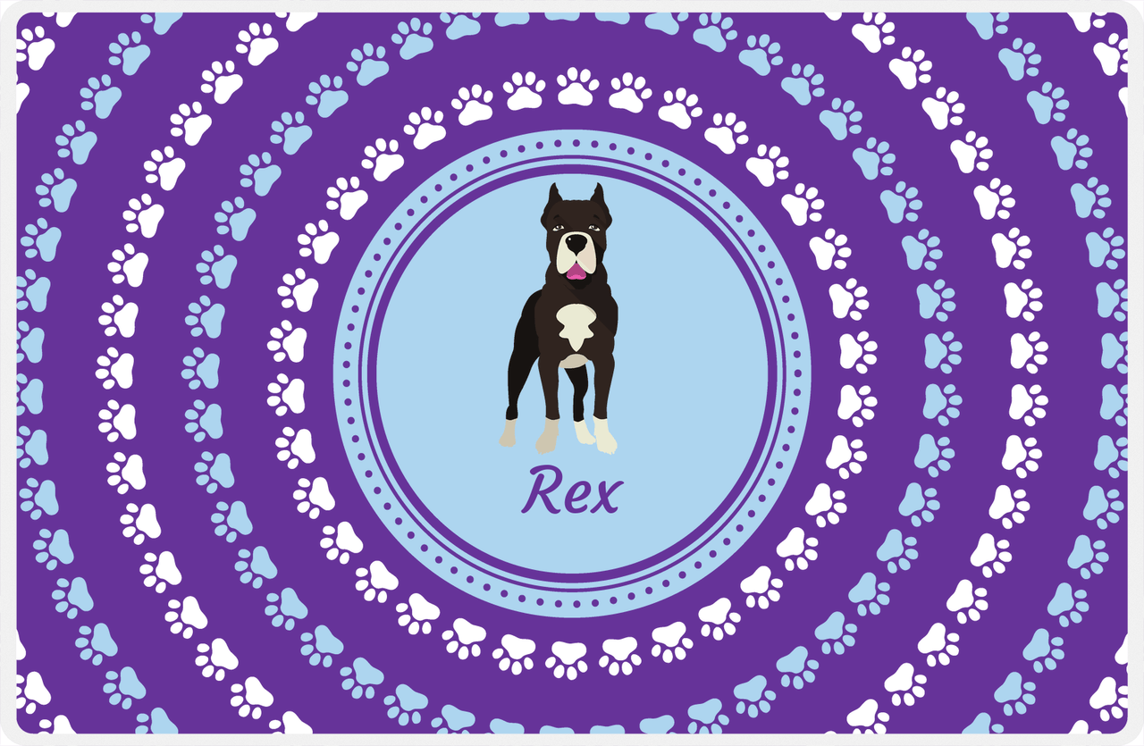 Personalized Dogs Placemat XII - Paw Circles - American Staffordshire Terrier -  View