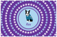Thumbnail for Personalized Dogs Placemat XII - Paw Circles - Boston Terrier -  View