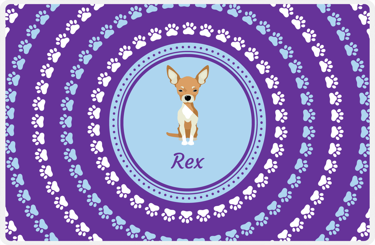 Personalized Dogs Placemat XII - Paw Circles - Chihuahua -  View