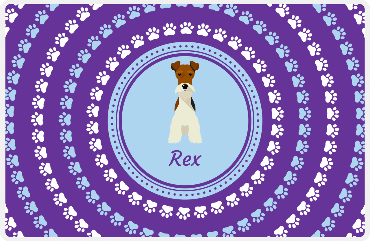 Personalized Dogs Placemat XII - Paw Circles - Fox Terrier -  View