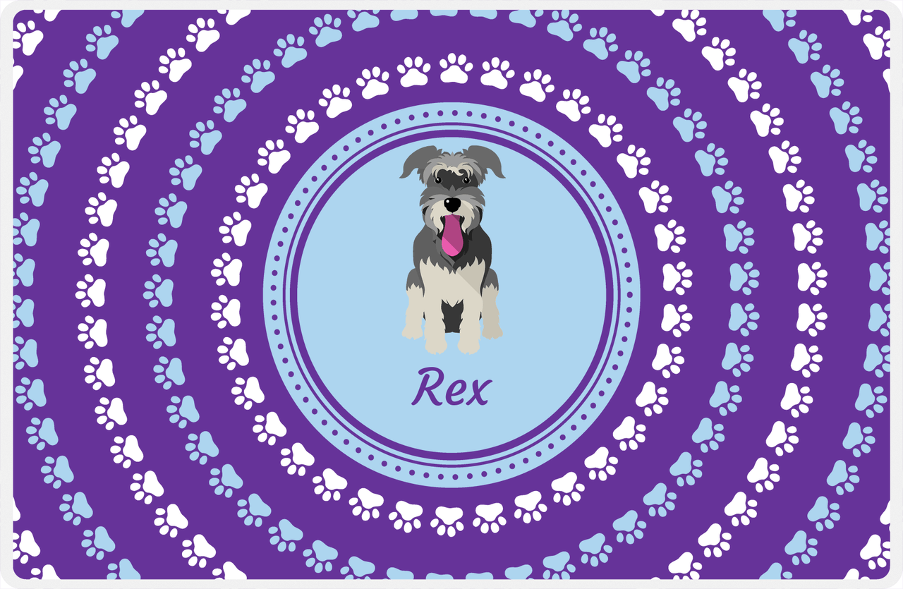 Personalized Dogs Placemat XII - Paw Circles - Schnauzer -  View