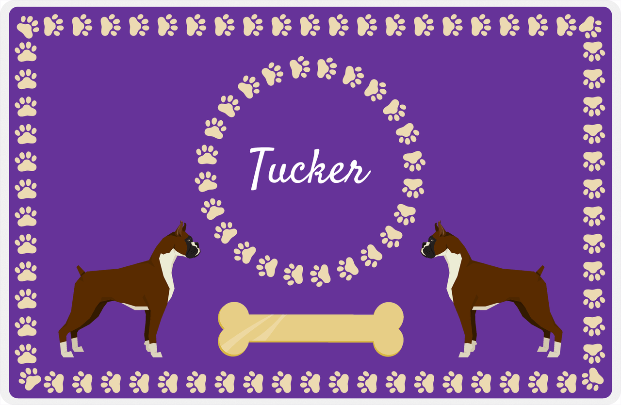 Personalized Dogs Placemat XIV - Gold Tag - Boxer -  View