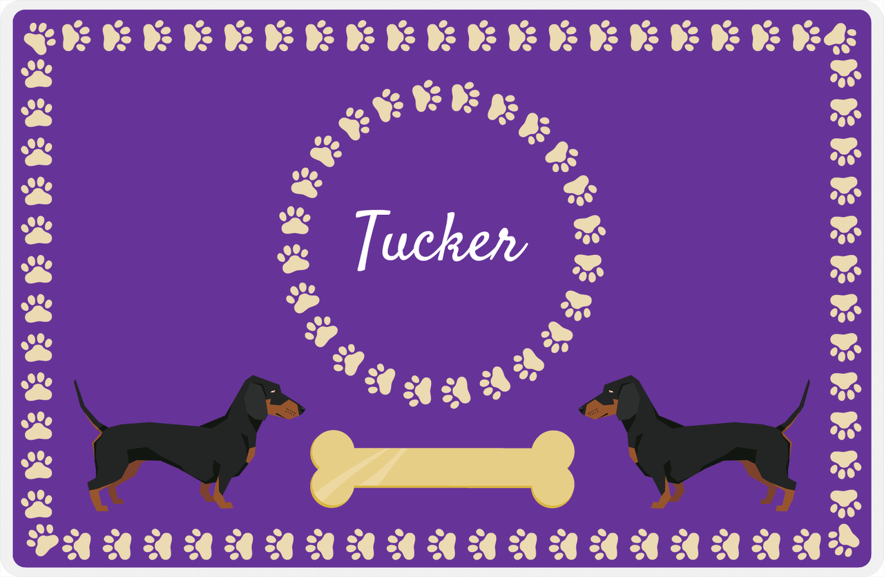 Personalized Dogs Placemat XIV - Gold Tag - Dachshund -  View