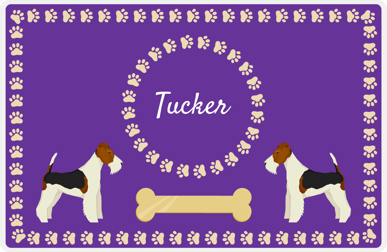 Personalized Dogs Placemat XIV - Gold Tag - Fox Terrier -  View