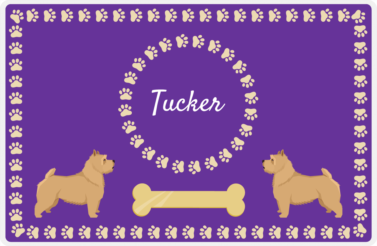 Personalized Dogs Placemat XIV - Gold Tag - Norwich Terrier -  View