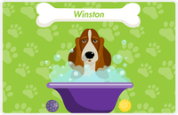 Thumbnail for Personalized Dogs Placemat XV - Dog Wash - Basset Hound -  View