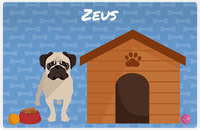 Thumbnail for Personalized Dogs Placemat XVI - Dog House - Pug -  View