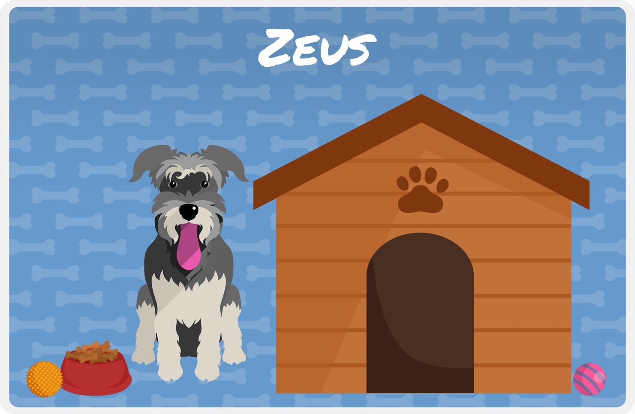 Personalized Dogs Placemat XVI - Dog House - Schnauzer -  View