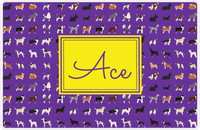Thumbnail for Personalized Dogs Placemat XVII - Purple Background - Rectangle Nameplate -  View