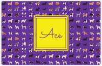 Thumbnail for Personalized Dogs Placemat XVII - Purple Background - Square Nameplate -  View