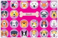 Thumbnail for Personalized Dogs Placemat XVIII - Bubble Dogs - Pink Background -  View