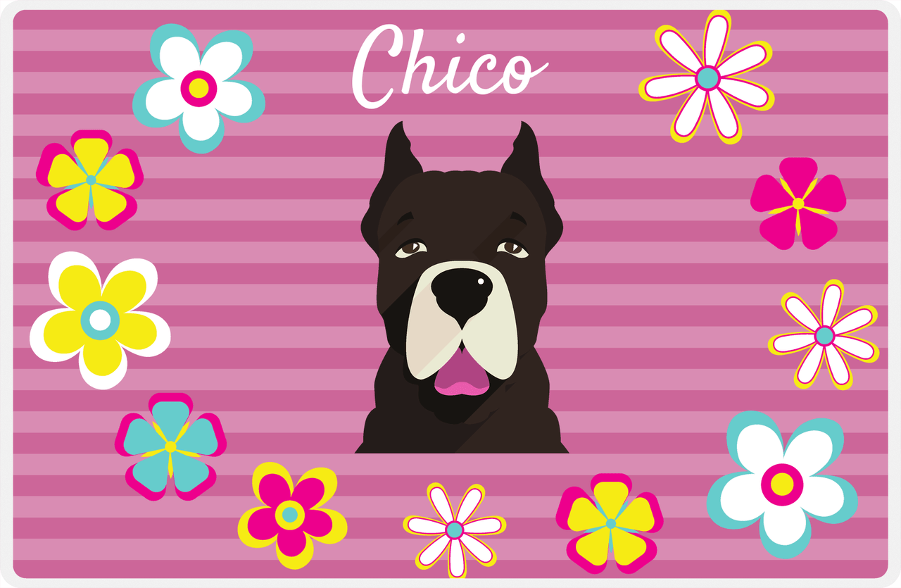 Personalized Dogs Placemat XIX - Flower Pupper - American Staffordshire Terrier -  View